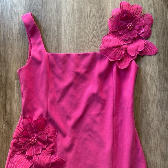 elliatt janelle pink 3d oversized floral flower long sash mini dress size XL NEW - Picture 8 of 10